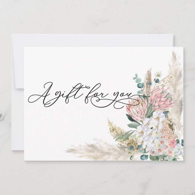 Gift Certificate Boho Pampas Grass Blommigt Bouque (Framsida)