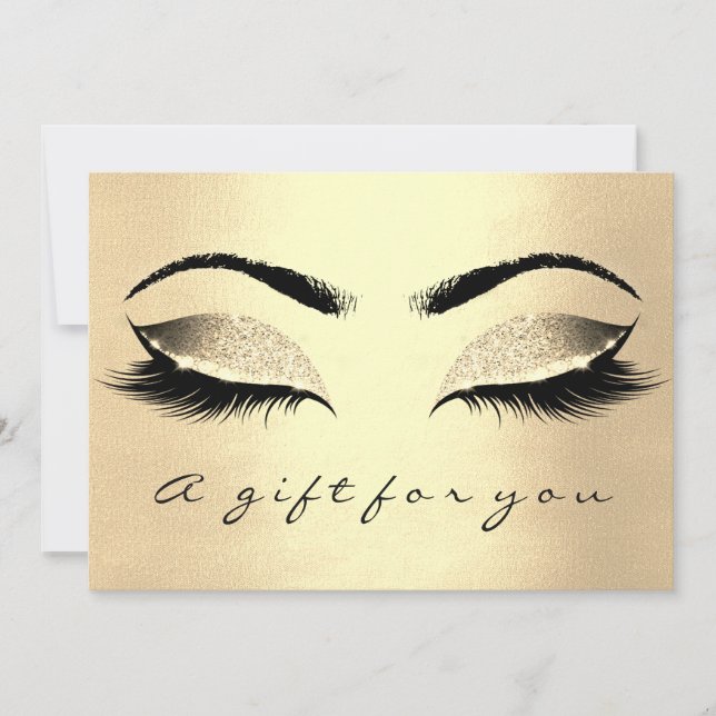 "Gift Certificate Champaign Guld Lash Beauty Makeu (Framsida)