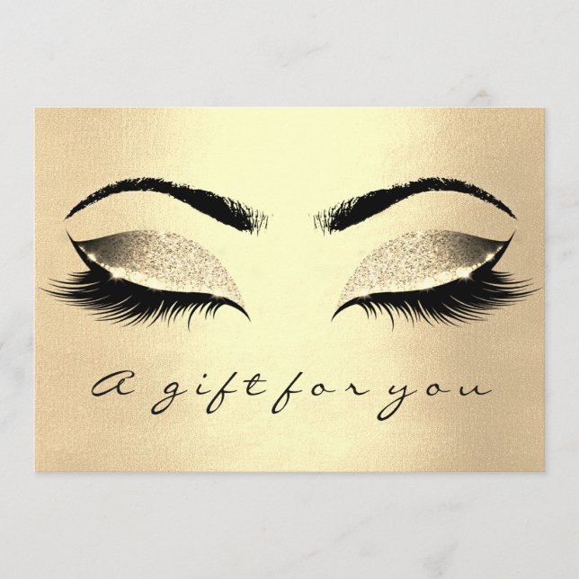 "Gift Certificate Champaign Guld Lash Beauty Makeu (Framsida)