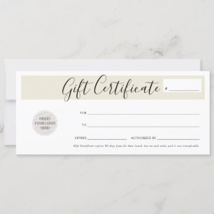 GIFT CERTIFICATE elegant business vericher elfenbe Inbjudningar