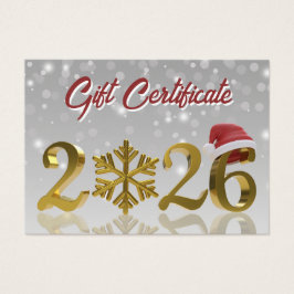 Gift Certificate Gold Big 2026 New Year Gift Card Visitkort