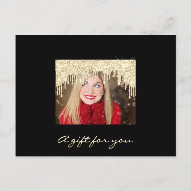 "Gift Certificate Golden Drifts Helgdagars Red Mak Vykort (Framsida)