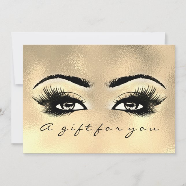 Gift Certificate Guld Glass Lash Beauty Makeup (Framsida)