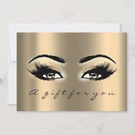 Gift Certificate Guld Lash Beauty Makeup Inbjudningar