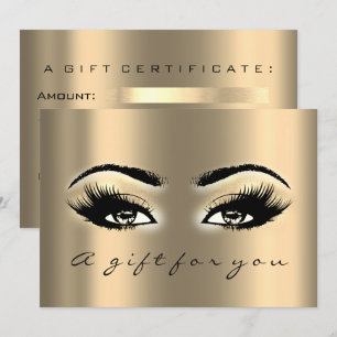Gift Certificate Guld Lash Beauty Makeup Inbjudningar
