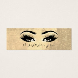 Gift Certificate Guld Leather Lash Makeup Beauty Litet Visitkort