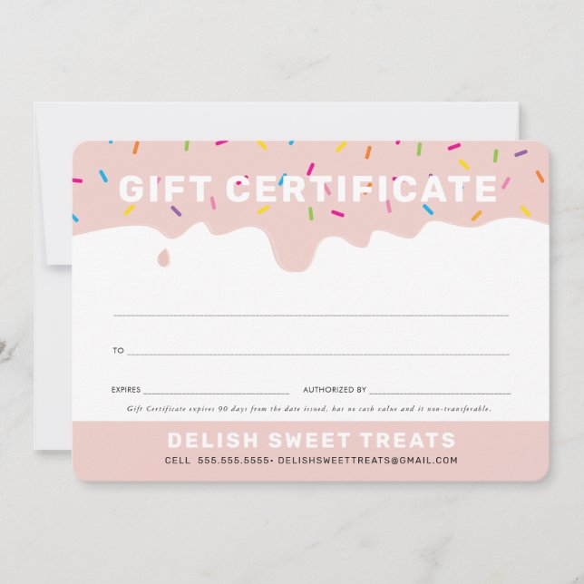 GIFT CERTIFICATE gullfrosting sprinkles  (Framsida)