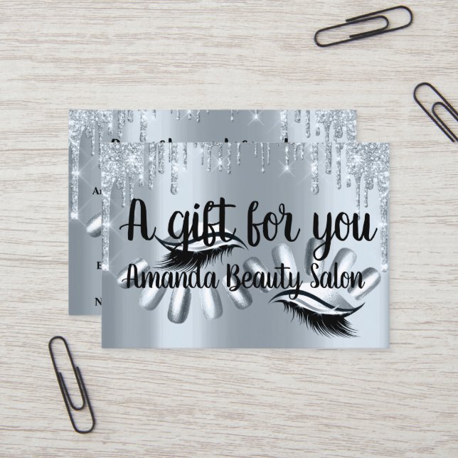 Gift Certificate Hair Spa Nagel Luxury Blue Drives Visitkort (Fram/Back In Situ)