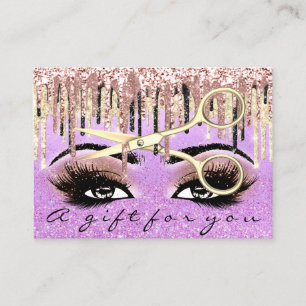 Gift Certificate Hairdresser Glitter Lash Makeup Visitkort