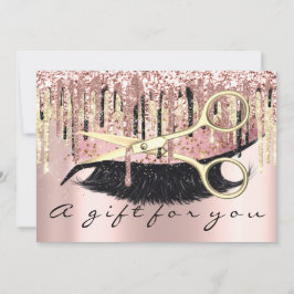Gift Certificate Hairdresser Makeup Lash Guld Lux Inbjudningar