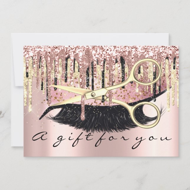 Gift Certificate Hairdresser Makeup Lash Guld Lux Inbjudningar (Framsida)