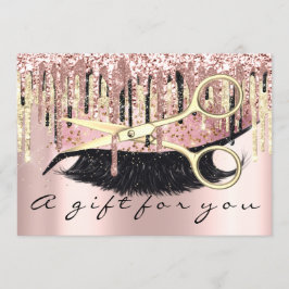 Gift Certificate Hairdresser Makeup Lash Guld Lux Inbjudningar