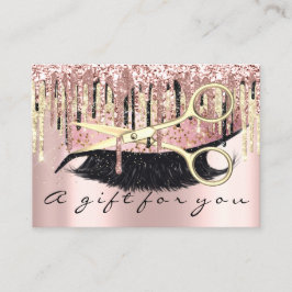 Gift Certificate Hairdresser Makeup Lash Guld Ro Visitkort