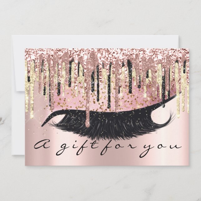 Gift Certificate Hairdresser Makeup Lash Guld VIP Inbjudningar (Framsida)