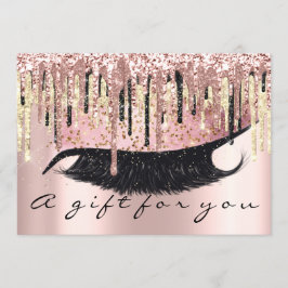 Gift Certificate Hairdresser Makeup Lash Guld VIP Inbjudningar