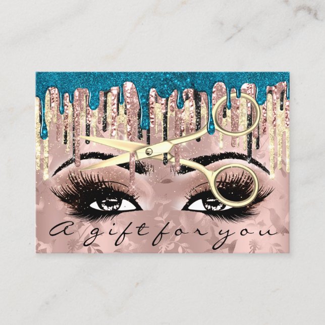 Gift Certificate Hairdresser Makeup Lash Ro Visitkort (Framsida)