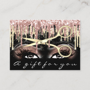 Gift Certificate Hairdresser Ro Black Makeup Visitkort