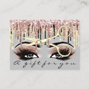 Gift Certificate Hairdresser Ro Grått Guld Makeup Visitkort