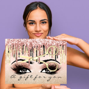 Gift Certificate Hairdresser Ro lux Guld Makeup Visitkort