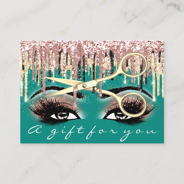 Gift Certificate Hairdresser Ro Mint Makeup Visitkort (Framsida)