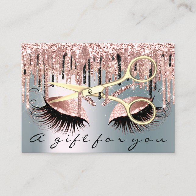 Gift Certificate Hairdresser Ro Smoky Blue Visitkort (Framsida)