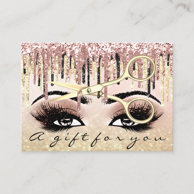 Gift Certificate Hairdresser Ro Vip Guld Makeup Visitkort (Framsida)