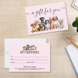 Gift Certificate Hund Grooming Pet Sitta Vet