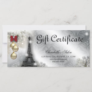 Gift Certificate Julafton Salon Eiffel Torn Paris