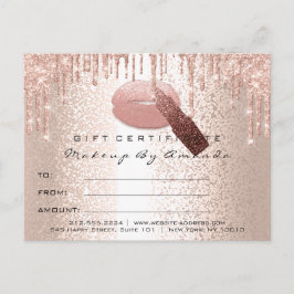 Gift Certificate Lash Kiss Läppar Makeup Beauty Vykort