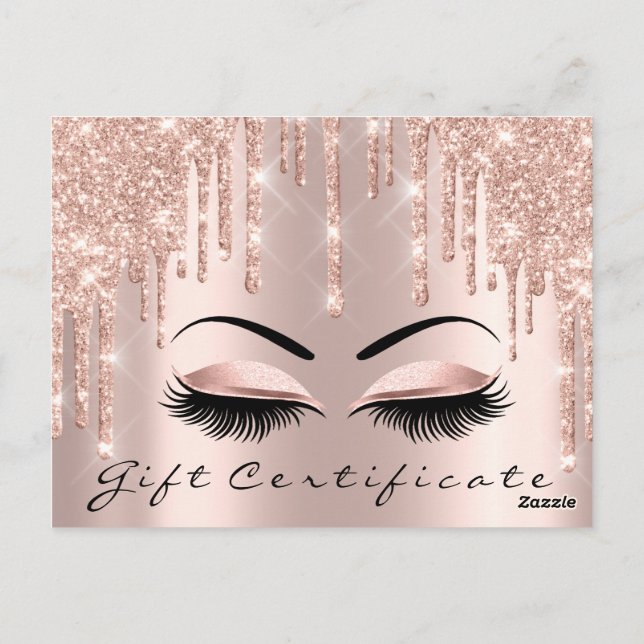 Gift Certificate Lashes Eyes Makeup Artist Brows Vykort (Baksida)