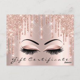 Gift Certificate Lashes Eyes Makeup Artist Brows Vykort