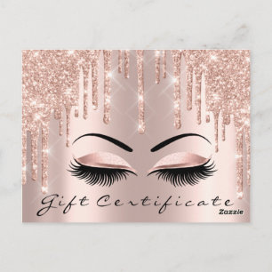 Gift Certificate Lashes Eyes Makeup Artist Brows Vykort