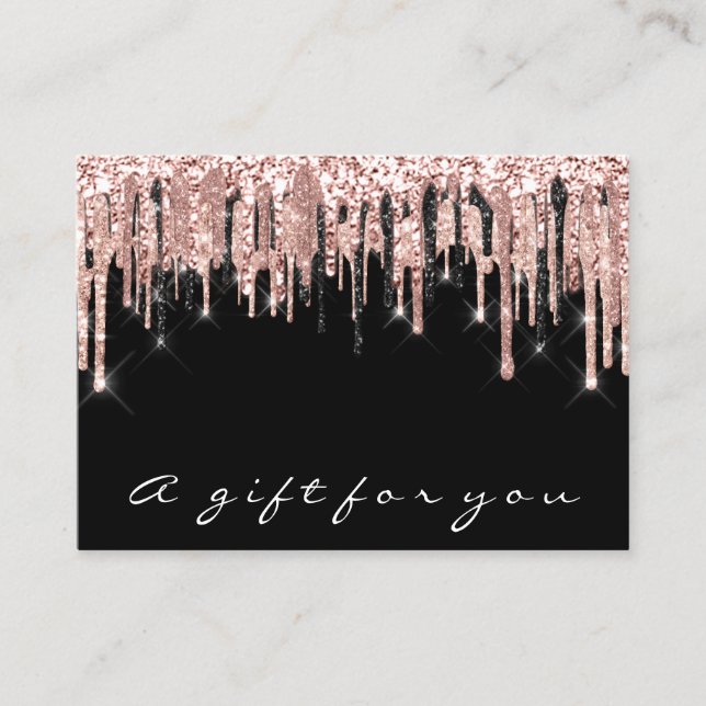 Gift Certificate Makeup Eyelash Hair Nagel Black Visitkort (Framsida)