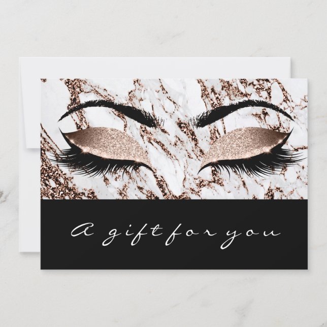 Gift Certificate Marble Copper Lash Studi Makeup (Framsida)