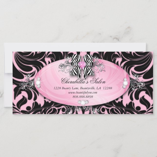 Gift Certificate Mode Salon Jewelry Zebra Bow (Framsida)