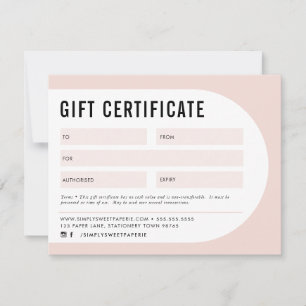 GIFT CERTIFICATE modern arch  rosa black