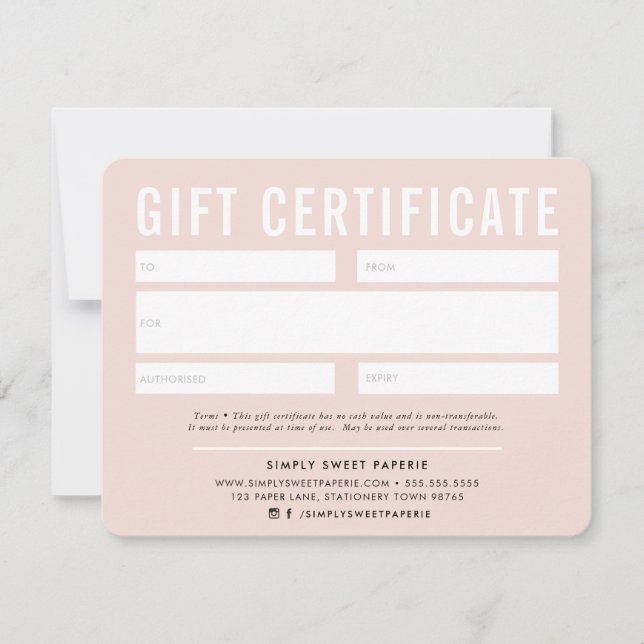 GIFT CERTIFICATE modern business  rosa black (Framsida)