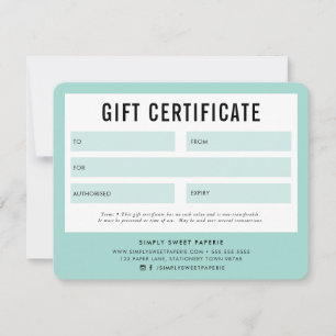 GIFT CERTIFICATE modern business voucher mynt