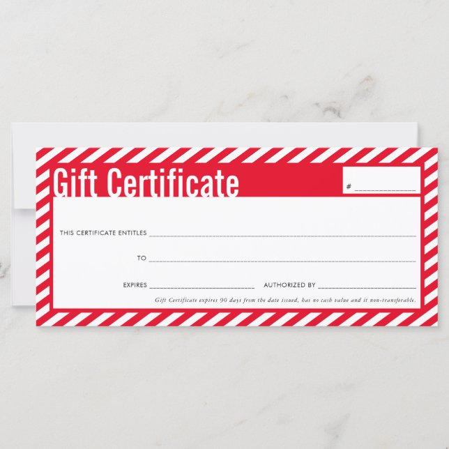 GIFT CERTIFICATE modern christmas red rand jolly (Framsida)