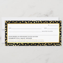 GIFT CERTIFICATE modern glam dots faux guld black