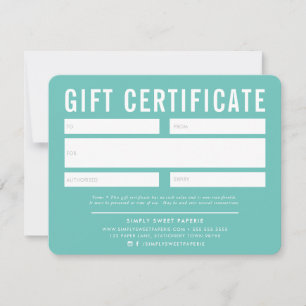 GIFT CERTIFICATE modern snyggt business mynta