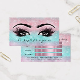 "Gift Certificate Ocean Ro Ombre Lash Makeup Visitkort
