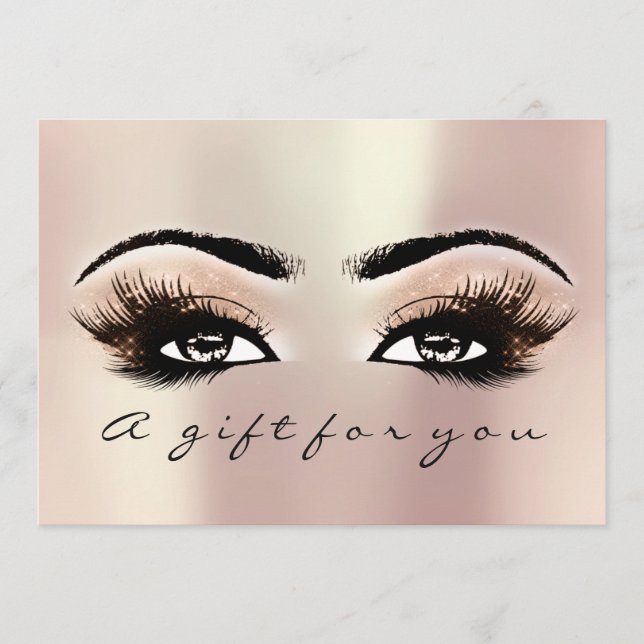 Gift Certificate Rosa ros Lash Beauty Makeup (Framsida)