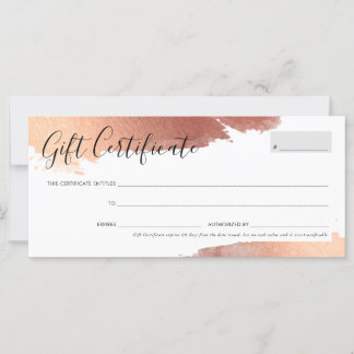 GIFT CERTIFICATE söt chic giltighet ro guld