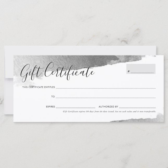 GIFT CERTIFICATE söt elegant chic gilds silver (Framsida)