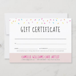 GIFT CERTIFICATE söt roligt färglös sprinkles baka