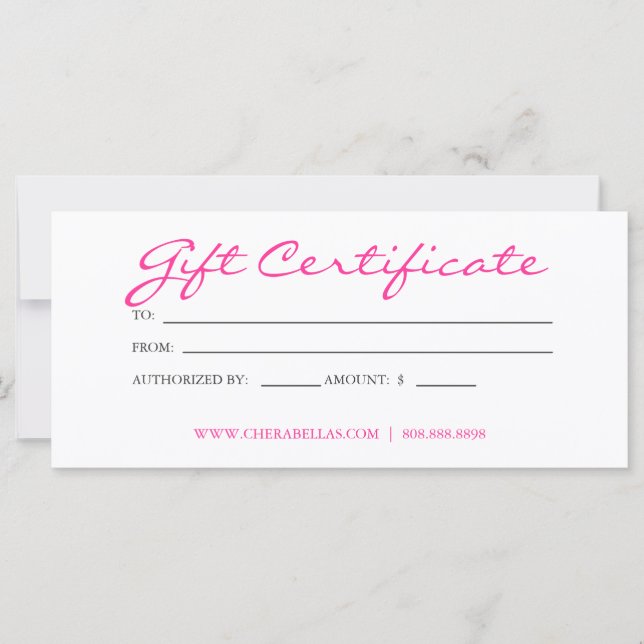 Gift Certificate Tanning Salon Rosa Bikini Woman (Framsida)