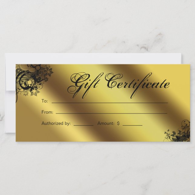 Gift Certificates Salon Spa Guld Blommigt Butterfl (Framsida)