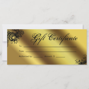 Gift Certificates Salon Spa Guld Blommigt Butterfl