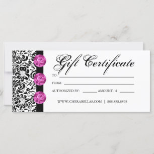 Gift Certificates Salon Spa Rosa Damask Jewelry